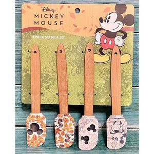Mickey Mouse Disney Set of 4 Spatulas Fall Thanksgiving Leaves Orange Grey New